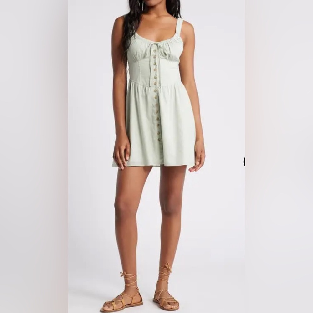 BDG Sage Button-Down Mini Dress